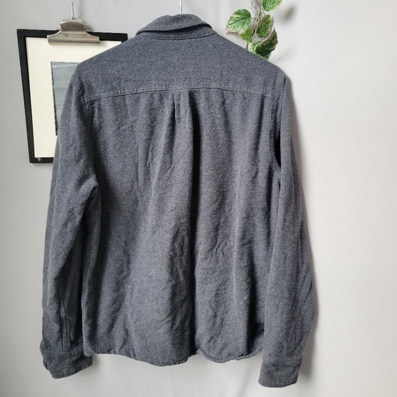 Marine Layer Men's Owen Brushed Stretch Twill Overshirt in Dark Heather Grey M - Picture 2 of 10